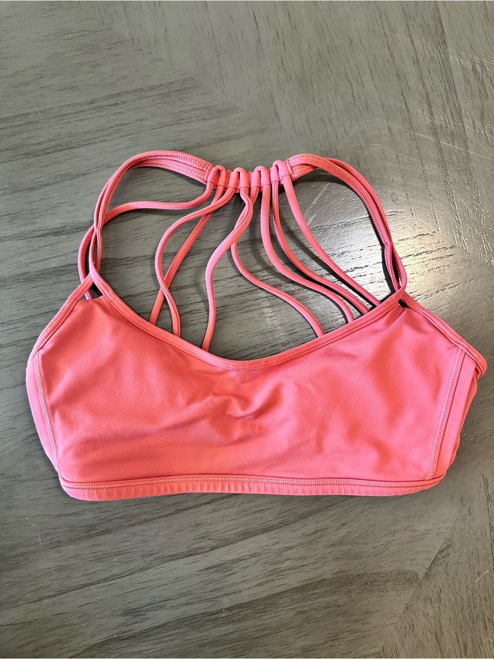 lululemon athletica Coral Pink Strappy Back Sports Bra